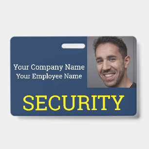 Professioneel beveiligingsbeambte blauw & geel fot badge