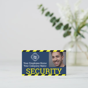 Professioneel beveiligingsbeambte foto ID waarschu Visitekaartje