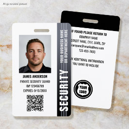 Professioneel beveiligingsbeambte ID-foto grijs Badge