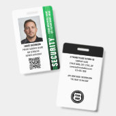 Professioneel beveiligingsbeambte ID-foto groen Badge (Voor- en achterkant)