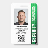 Professioneel beveiligingsbeambte ID-foto groen Badge (Voorzijde)