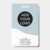 Professioneel bewerkbare blauwe verpleegster foto  badge (Achterkant)