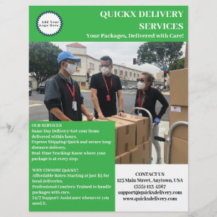 Professioneel bezorgservice flyer