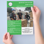 Professioneel bezorgservice flyer (Hand)