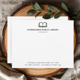 Professioneel Bibliotheek Naam Minimalistisch Notitiekaartje