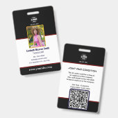 Professioneel BlackSecurity-badge: Foto & Bedrijf Badge (Voor- en achterkant)