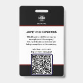 Professioneel BlackSecurity-badge: Foto & Bedrijf Badge (Achterkant)