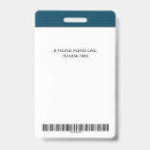 Professioneel blauw aangepaste fotobedrijf ID Comp Badge (Achterkant)