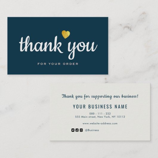professioneel blauw dank u visitekaartje (Voorkant / Achterkant)