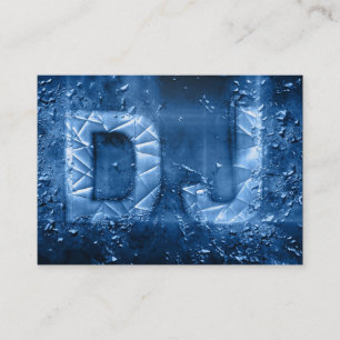 Professioneel blauw DJ-logo visitekaartje