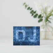 Professioneel blauw DJ-logo visitekaartje (Staand voorkant)