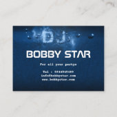 Professioneel blauw DJ-logo visitekaartje (Achterkant)