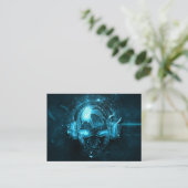 Professioneel blauw DJ-logo visitekaartje (Staand voorkant)