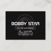 Professioneel blauw DJ-logo visitekaartje (Achterkant)