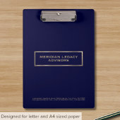 Professioneel blauw en goud klembord