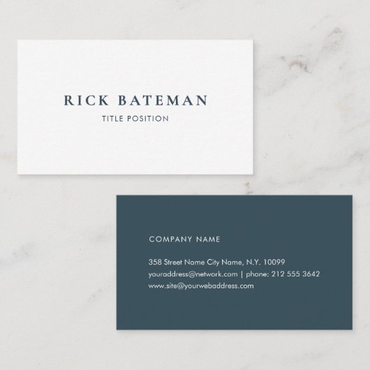 Professioneel: Blauw en wit Visitekaartje (Voorkant / Achterkant)