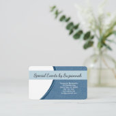 Professioneel Blauw Faux Glitter VOORKANT Blank Ac Visitekaartje (Staand voorkant)