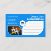 Professioneel Blauw Huis Schoonmaken Maid Janitori Visitekaartje (Achterkant)