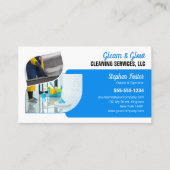 Professioneel Blauw Huis Schoonmaken Maid Janitori Visitekaartje (Voorkant)