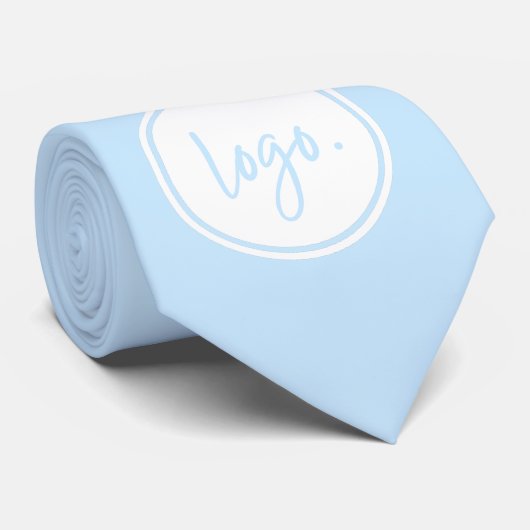 PROFESSIONEEL BLAUW KLEUR EIGEN LOGO ZAKELIJK BEDR STROPDAS (Opgerold)