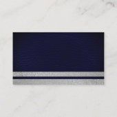 Professioneel blauw leder/glitterstrips visitekaartje (Achterkant)