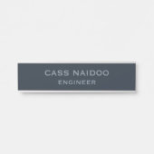 Professioneel blauw minimalistisch deurbordje (Voorkant)