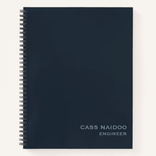 Professioneel blauw minimalistisch notitieboek