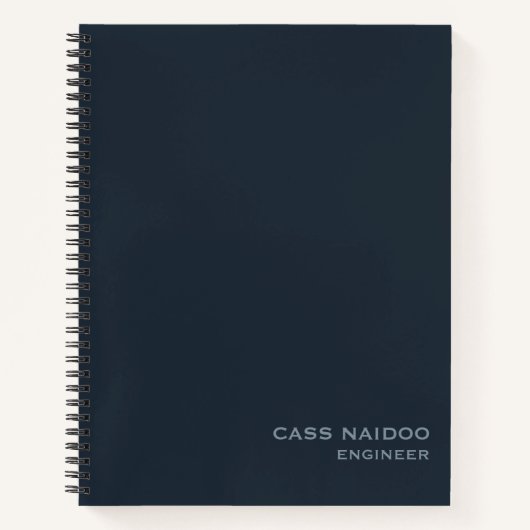 Professioneel blauw minimalistisch notitieboek (Voorkant)