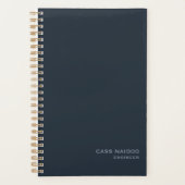 Professioneel blauw minimalistisch planner (Voorkant)