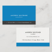 Professioneel blauw minimalistisch visitekaartje (Voorkant / Achterkant)