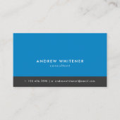 Professioneel blauw minimalistisch visitekaartje (Voorkant)