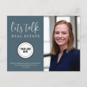 Professioneel Blauw Real Estate Marketing Briefkaart (Voorkant)