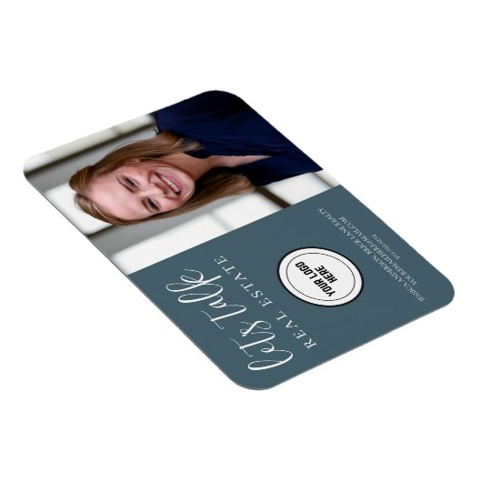 Professioneel Blauw Real Estate Marketing Magneet (Rechterzijde)