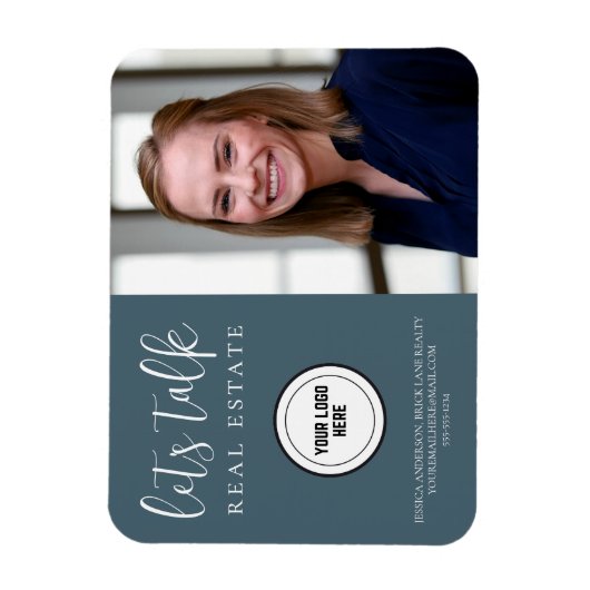 Professioneel Blauw Real Estate Marketing Magneet (Verticaal)