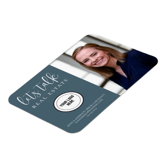 Professioneel Blauw Real Estate Marketing Magneet (Linkerzijde)
