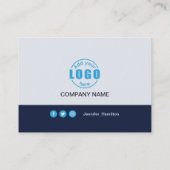 Professioneel blauw voeg uw Logo QR-code toe Visitekaartje (Achterkant)