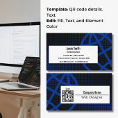 Professioneel Blauw Web Designer Visitekaartje