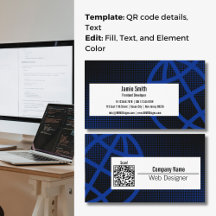 Professioneel Blauw Web Designer Visitekaartje