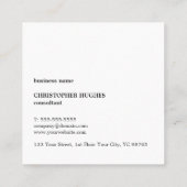 Professioneel blauw, wit monogram vierkante visitekaartje (Achterkant)