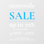 Professioneel blauw wit venster Weergave Raamsticker (Vel)