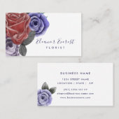 Professioneel bloemenbedrijf Rode roos Visitekaartje (Voorkant / Achterkant)