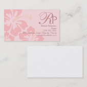 Professioneel Bloemig Tropisch Roze Monogram Visitekaartje (Voorkant / Achterkant)