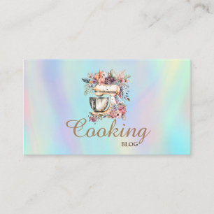 Professioneel, bloemige mixer, holografisch koken visitekaartje