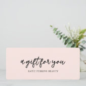 Professioneel Blush Roze Eenvoudig Cadeaubon (Staand voorkant)
