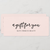 Professioneel Blush Roze Eenvoudig Cadeaubon (Voorkant / Achterkant)