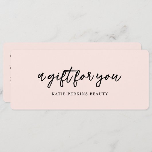 Professioneel Blush Roze Eenvoudig Cadeaubon (Voorkant / Achterkant)