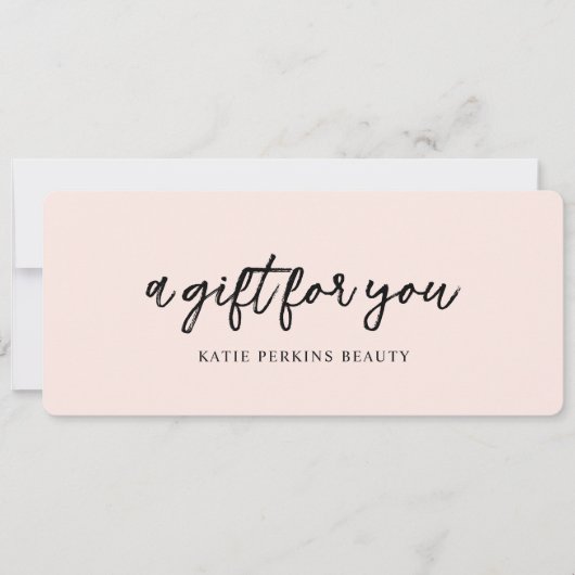 Professioneel Blush Roze Eenvoudig Cadeaubon (Voorkant)
