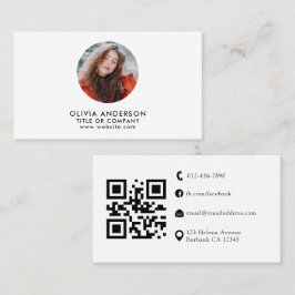 Professioneel Blush Wit Visitekaartje met QR-code