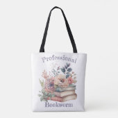 Professioneel Boekenwurm Tote Bag (Achterkant)