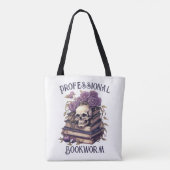 Professioneel Boekenwurm Tote Bag (Achterkant)